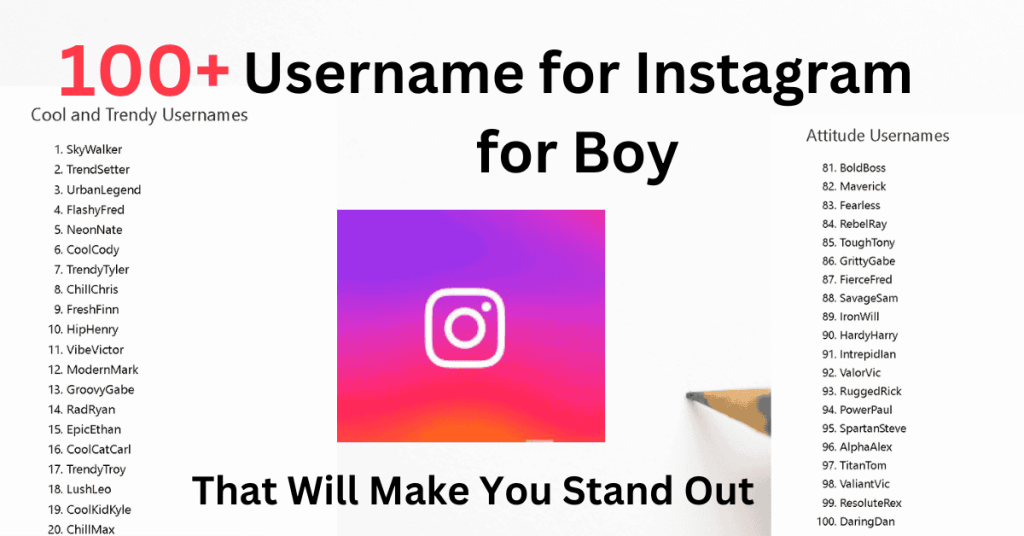 Username for Instagram for Boy